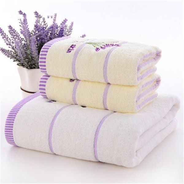 

towel 100% cotton set 3pcs/set embroidered bath towels for bathroom face gift water absorption 40t003