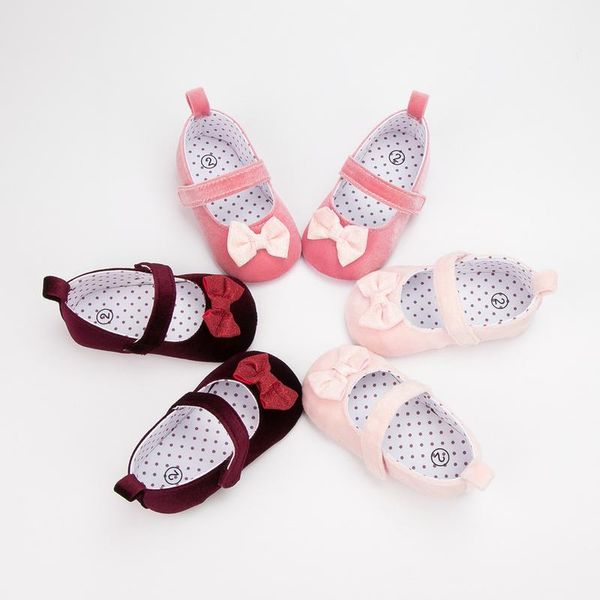 

first walkers baby girl shoes princess pink flower bowknot toddler soft bottom anti-slip born infant crib