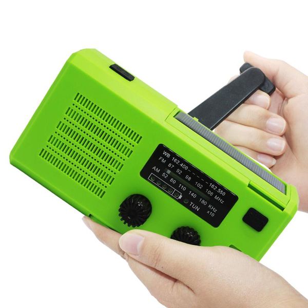 

radio emergency solar hand crank phone charger cob multi-purpose super bright
