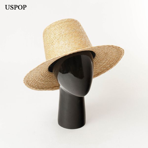 

2021 new women straw high crown sun wide brim beach hats b8lk, Blue;gray