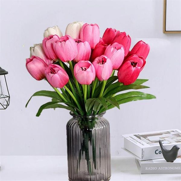 

decorative flowers & wreaths 10pcs fake tulip (9 heads/bunch) 15.75" length simulation tulipa gesneriana for wedding home artificial