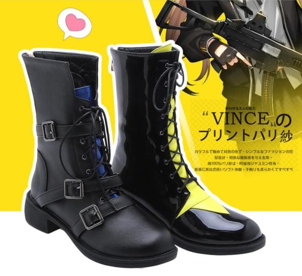 

boots us4-13 womens round toe ankle belt buckle lace up punk motorcycle gothic match colors shoes cosplay low heel plus size f2, Black