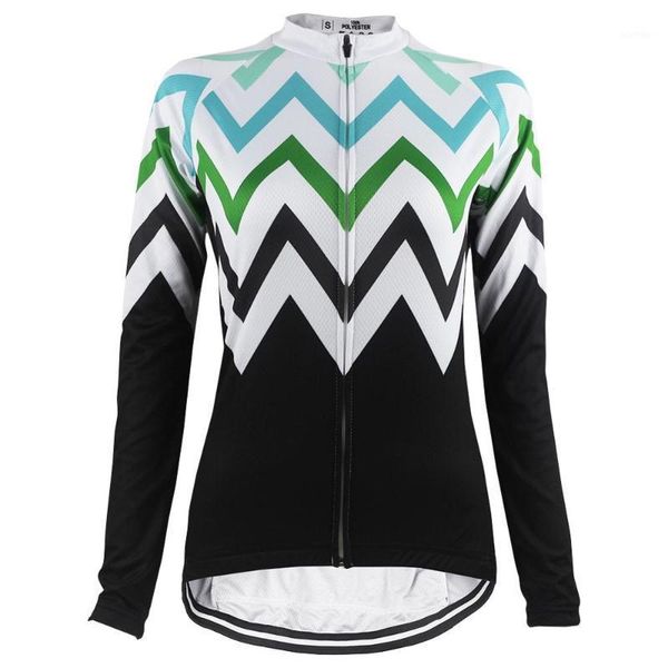 

racing jackets hirbgod 2021 wave stripe cycling jersey women lightweight long sleeve jacket shirt outdoor bike ciclismo,hk0511, Black;red