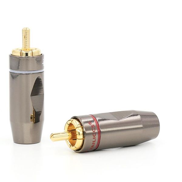 

smart power plugs 4pcs gold plated audio cable plug 7mm diameter rca phono diy