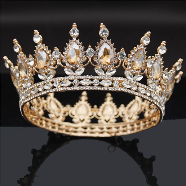 Bridal Crown Metal Crystal Tiaras и Crowns Royal Queen King Diadem невеста свадебные волосы ювелирные изделия Pageant Chirit Head Ornaments