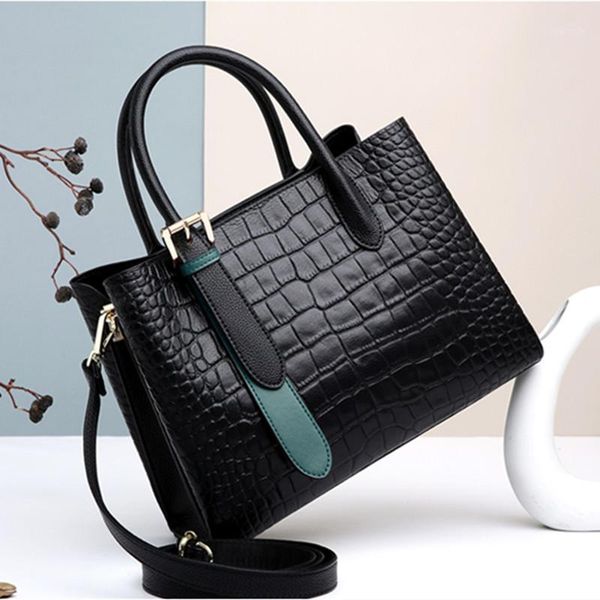 

evening bags genuine leather tote bag 2021 fashion large-capacity crocodile pattern one-shoulder portable diagonal
