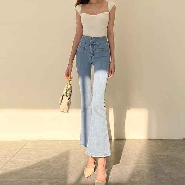 

women's jeans woman pants high waist 2021 spring and autumn trousers pantalones vaqueros mujer, Blue