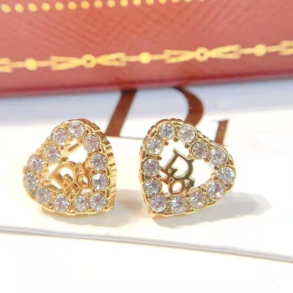 

special offer 70% off luxury jewelry home dijia 2021 temperament letter love high version brass 925 silver needle earrings, Golden
