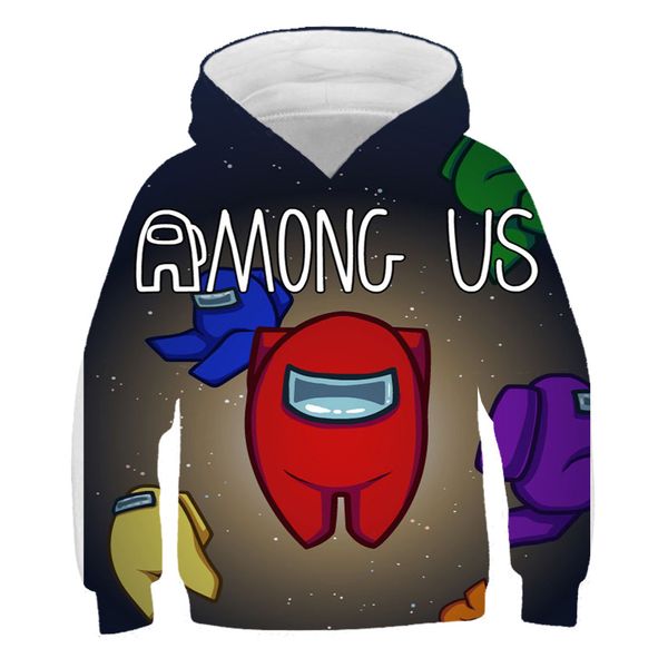 

xinyou 2021 fshion among us hoodie long sleeve hooded sweatshirts 3d print childrens clothing hoodies sweatshirt clothing, Black