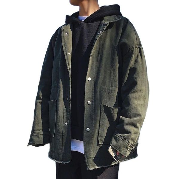 

men's jackets 2021 jacket jeans wash classic basic korean fashion comfortable single breasted outdoor street with lapel, Black;brown