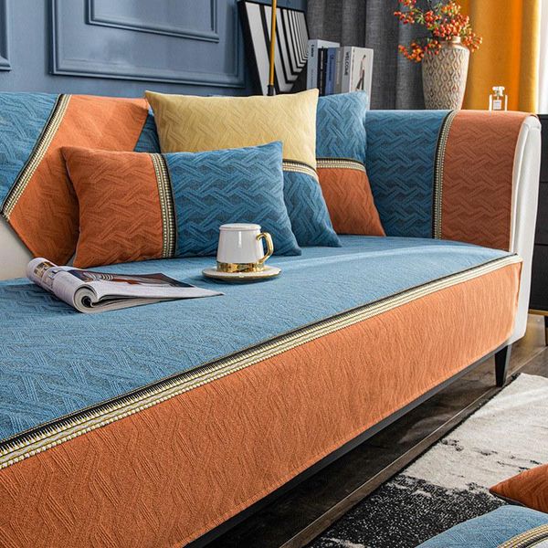 

chair covers patchwork luxury sofa for living room 3 seater chenille textured couch slipcover non-slip armrest loveseat cover l shape