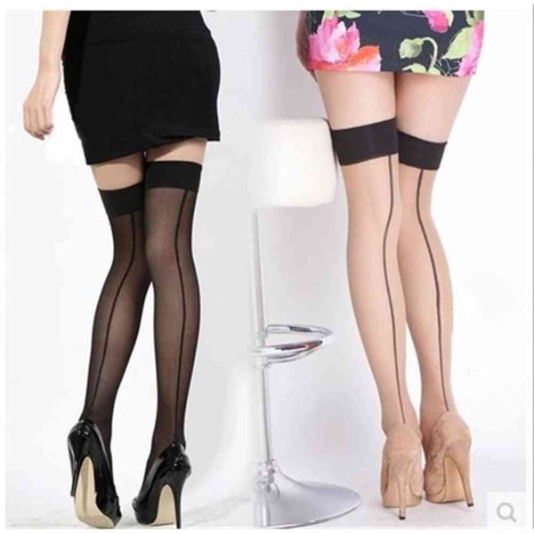 

stockings silk knee length rear vertical thigh high tempting women, Black;white