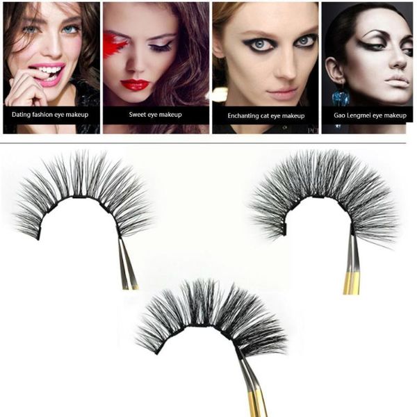

false eyelashes fashion magnetic reusable 3d set no glue makeup decoration lashes needed eye tweezers cosmetics e r1s9