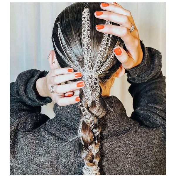 

hair accessories extended chain silver plated fringe headdress head bb clip