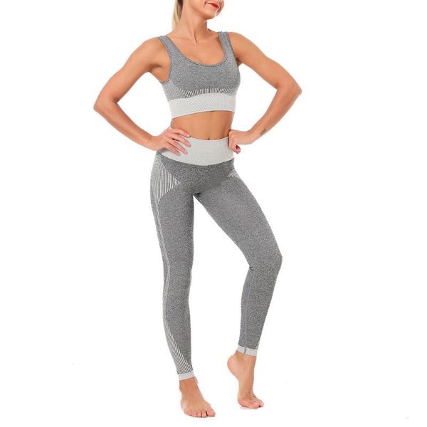 

yoga outfit sports gym set women seamless high waist leggings bra push up fitness for clothes tights sportswear