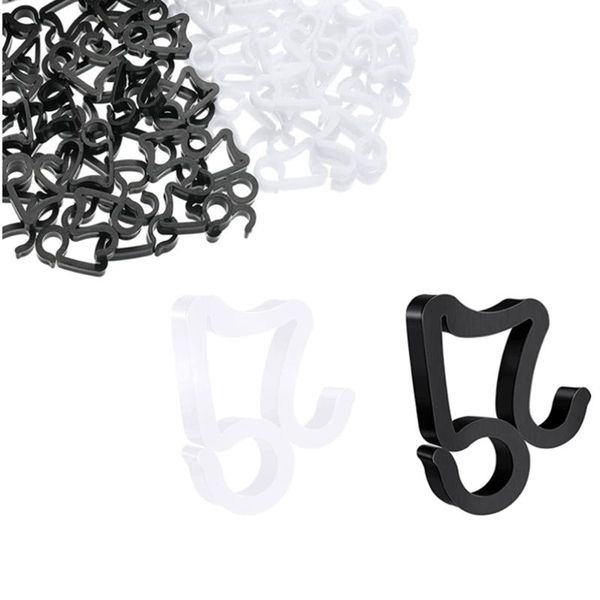 

hooks & rails 200 pieces christmas light clips mini gutter hang weatherproof plastic white black xmas tree clip