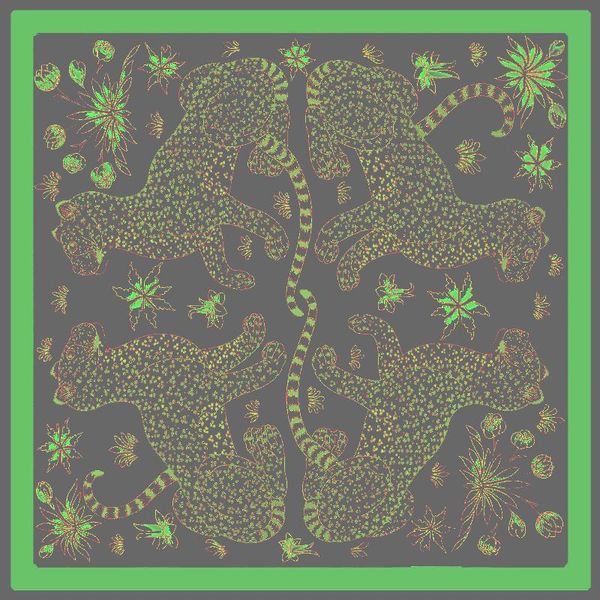 

scarves 100% silk scarf women square wraps four leopard print neckerchief female foulard stain hijab large bufandas, Blue;gray