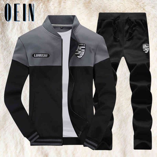 

oein men's sportswear set, 2-piece sportswear, zipper et and , casual sweatshirt, autumn, Gray