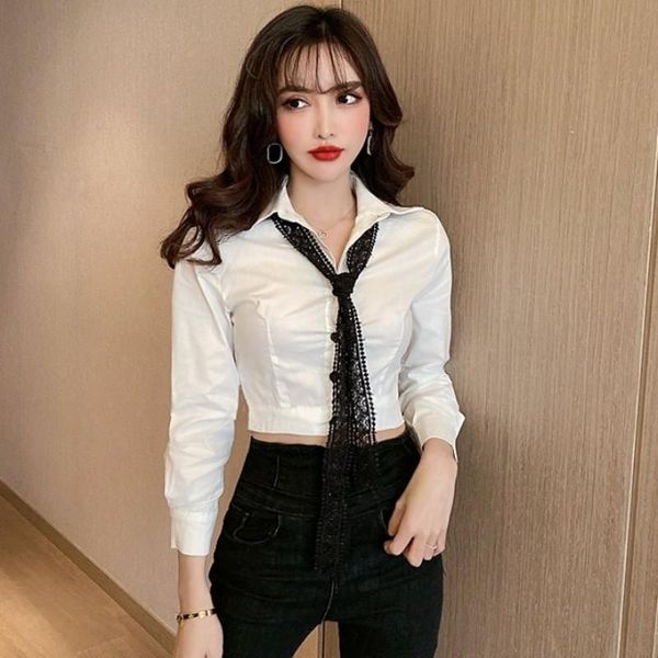 

women's blouses & shirts blouse women shirt white slim fit ladies bl076
