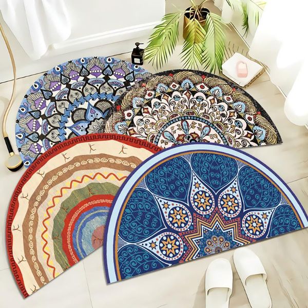 

carpets entrance doormat anti slip floor mat boho style bedroom carpet half round enthnic strong water absorbent bath mats bathroom rugs
