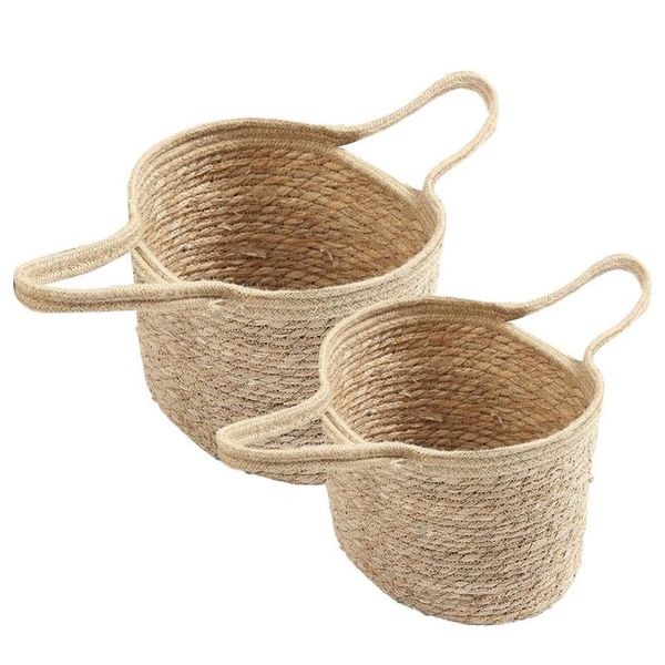 

storage baskets straw woven rope foldable laundry basket dirty clothes bucket washing hamper with handle for bathroom household
