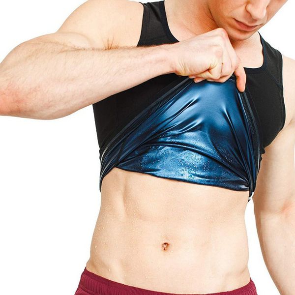 

casual fitness vest men sweat sauna waist trainer abdomen fat burning shaperwear corset gym top, Black;brown