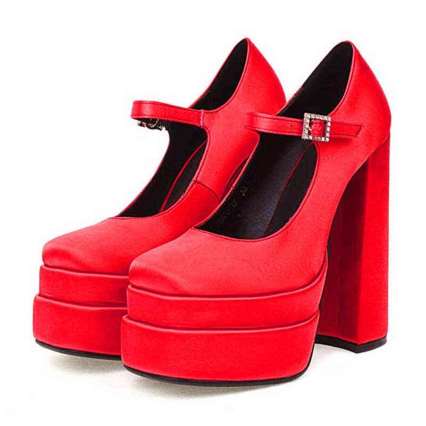 

sandels women summer new sandal fahion thick high heel spring banquet caual bottom square toe buckle shoe 220303, Black