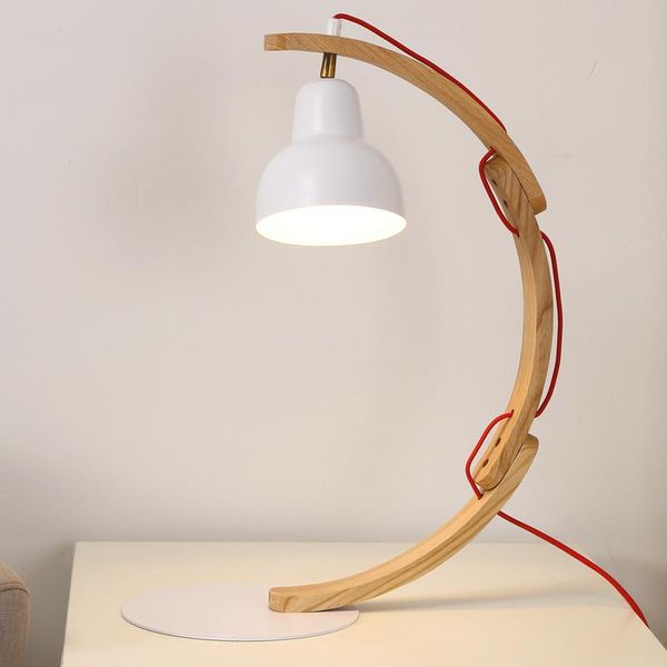 

modern nordic simplicity opposite indoor lighting solid wood led table lamp decoration bedroom / living room / study e 27