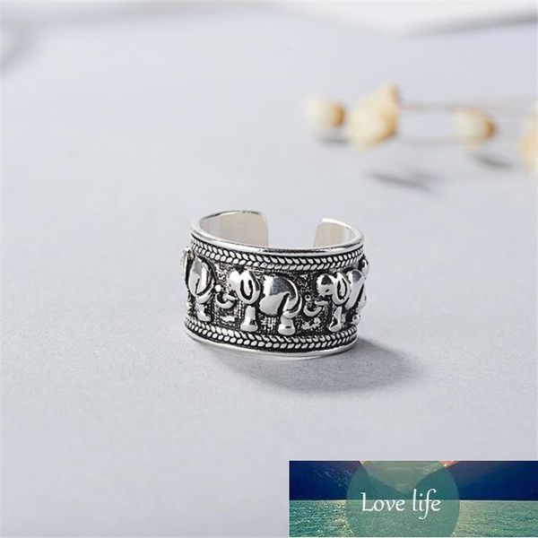 

new creative beautiful retro animal 925 sterling silver jewelry personality ethnic style elephant group opening rings r140 factory price exp