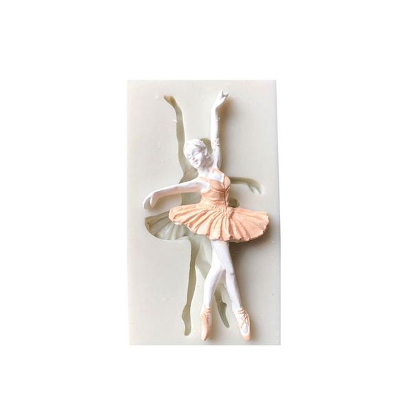 Moules à gâteaux en Silicone antiadhésifs, outils de Fondant, Style européen et américain, moules en forme de danseuse de Ballet pour fille, décoration DIY