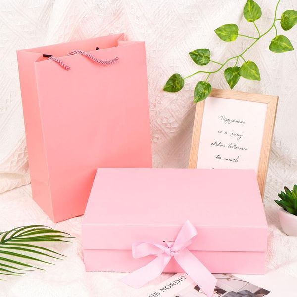 Geschenkpapier 6 teile/satz Luxus Box Set Magnetische Flip Top Falten Mit Grußkarte Valentinstag Geburtstag Verpackung