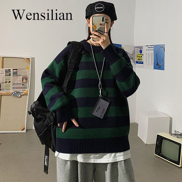 

autumn knit sweater women pullovers casual striped pullovers oversized sweater jumper warm teen gril streetwear knitwear, Black