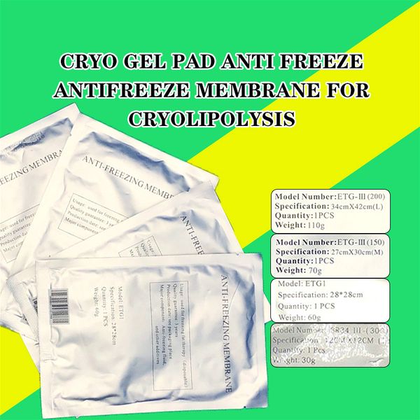 Aksesuarlar Parçalar 50pcs/Lot DHL Yağ Donma Makinesi İçin Antistreding Membranlar Antifreezleme Pedleri Kullanın 110g/PC Boyutu34CMX42CM001