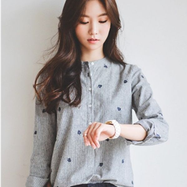 

arrival korean fashion spring and autumn long-sleeved shirt large size female casual slim vintage blouse 402a 25 210528, White