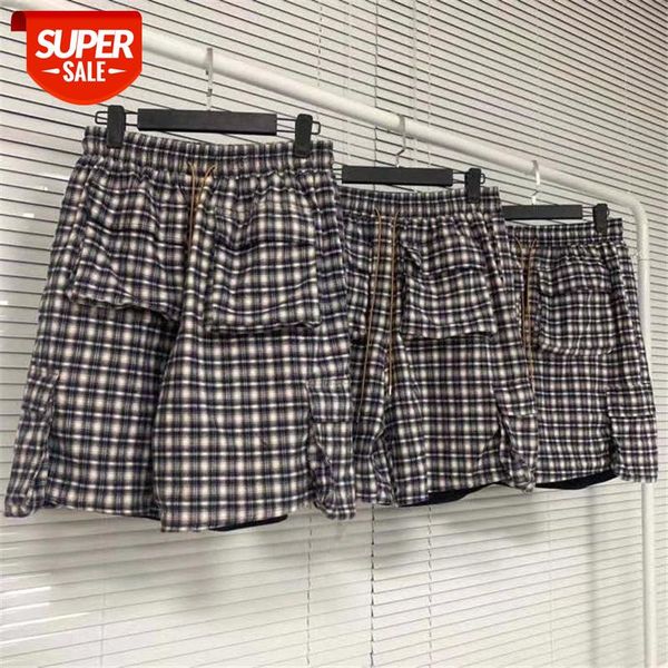 

plaid rhude shorts men women casual loose rhude beach short pants #wb8x, Black