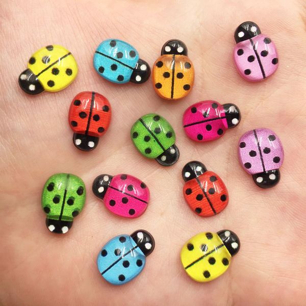 Resina Mix Mini Bonito Besouro Colorido Flatback Cabochão Rhinestone DIY Scrapbook Decoração Home Cristal Figurines Craft C0220