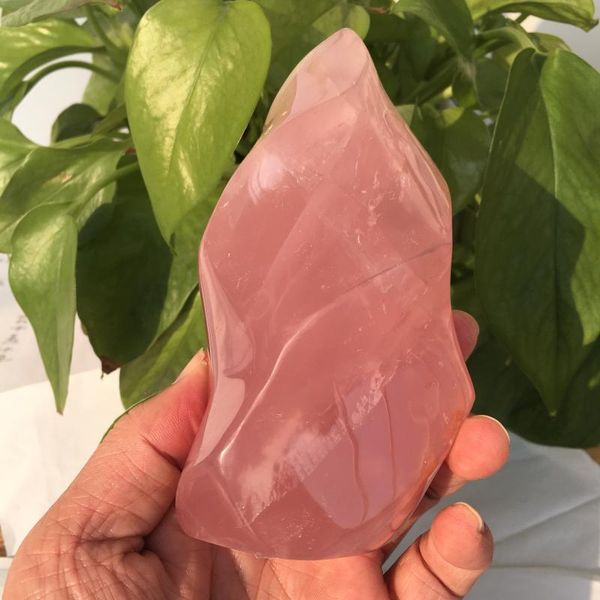 

decorative objects & figurines natural rose crystal torch, stone, spherical mineral reiki, healing home decoration