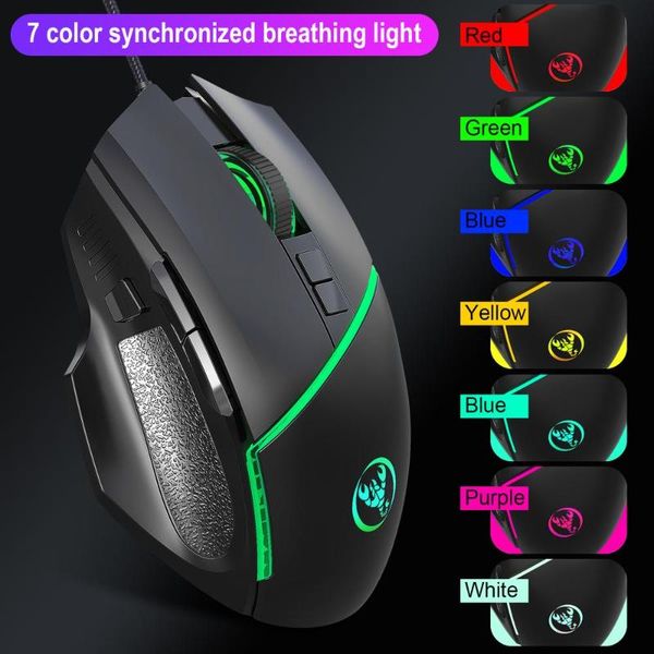 

mice wired gaming mouse pro gamer led light 6400dpi for pc lapdeskclearance sale