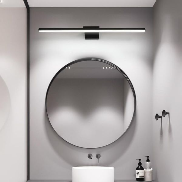 

l400/600/800/1000mm led mirror lights minimalism modern bathroom waterproof anti-fog makeup wall lights lighting black or white