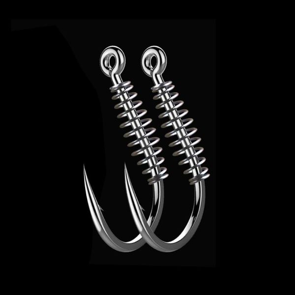 

fishing hooks 20pcs set spring barbed swivel jig single hook carp tackle circle