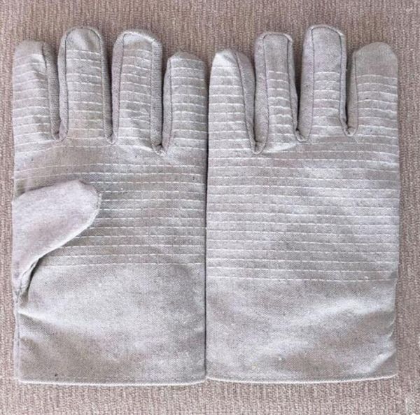 

canvas gloves three layer double layer wear resistant thickened double layer full lining 24 line mechanical working canvas gloves, Blue;gray