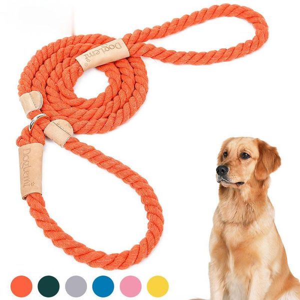 

multicolor 100% cotton rope comfortable durable pet training dog collar leash pet supplies basic leashes
