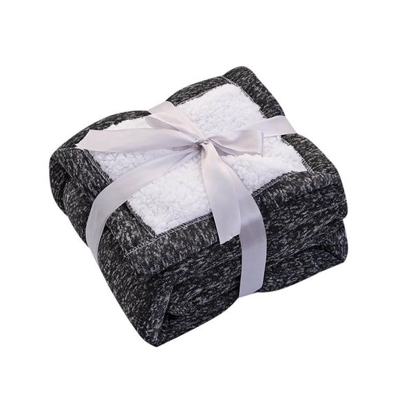 

home textile microfiber blanket cover the bed 150cmx120cm large thick fleece sofa blanket black for home travel#g30