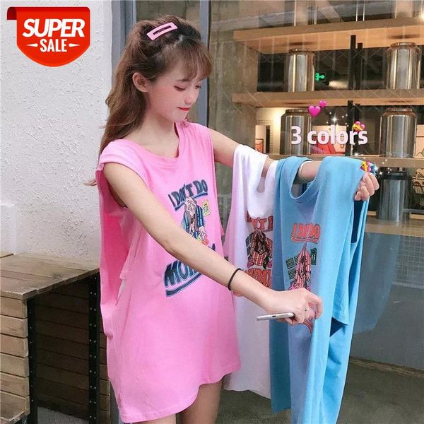 

women summer sleveless printing causal sport tank vintage fashion short loose o-neck vest wholesale thin clothes for women #ju6e, White