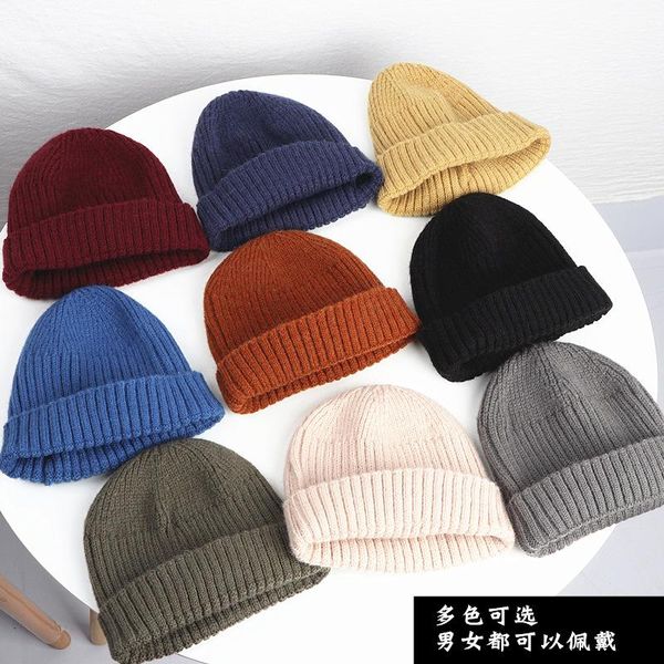 

beanies winter hat short real fur women's fashion warm beanie solid color headgear