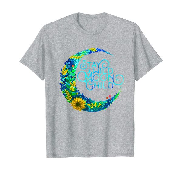 

stay wild moon child hippie t-shirt birthday gift tee, White;black