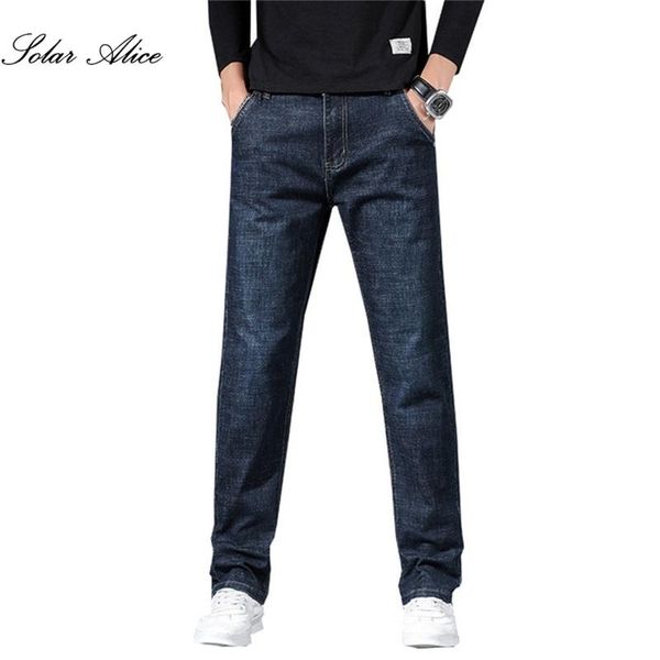 

men's jeans 2021 fall/winter men's straight-leg anti-theft zipper loose business casual pants, Blue
