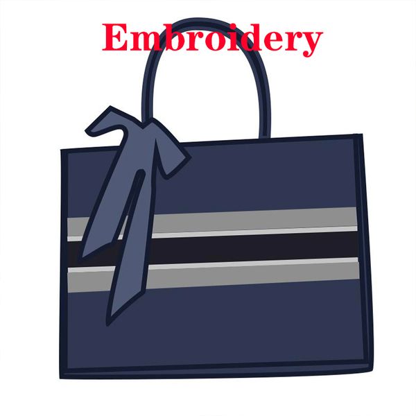 

3d hand embroidery luxurys advanced custom designers totes women book purse handbags jacquard all letter canvas shopping bag