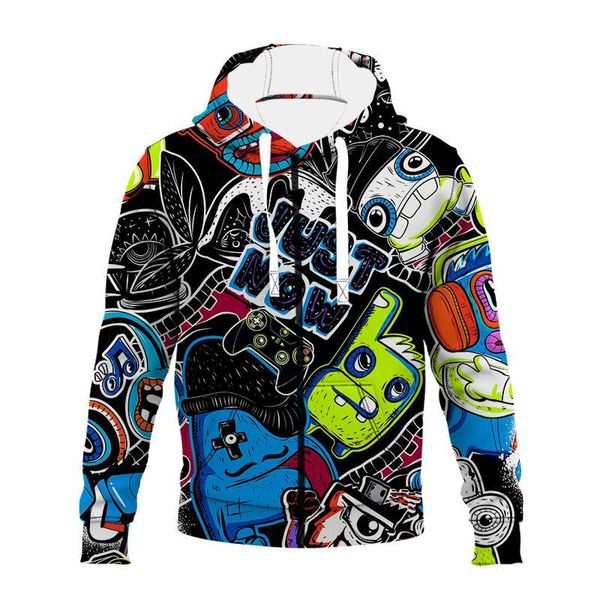 

men's hoodies & sweatshirts liasoso love men sweatshirt 3d print harajuku funny zip hoodie streetwear lounge wear clothes b7, Black