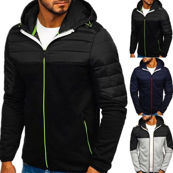 

men's hoodies & sweatshirts men plain zipper hoodie coat casual sport work outwear thick warm sweatshirt top, Black